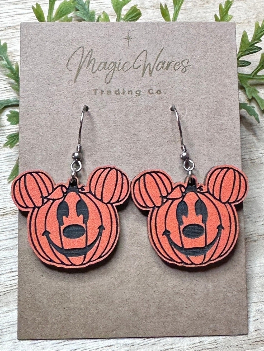 mickey pumpkin earrings magic wares trading co
